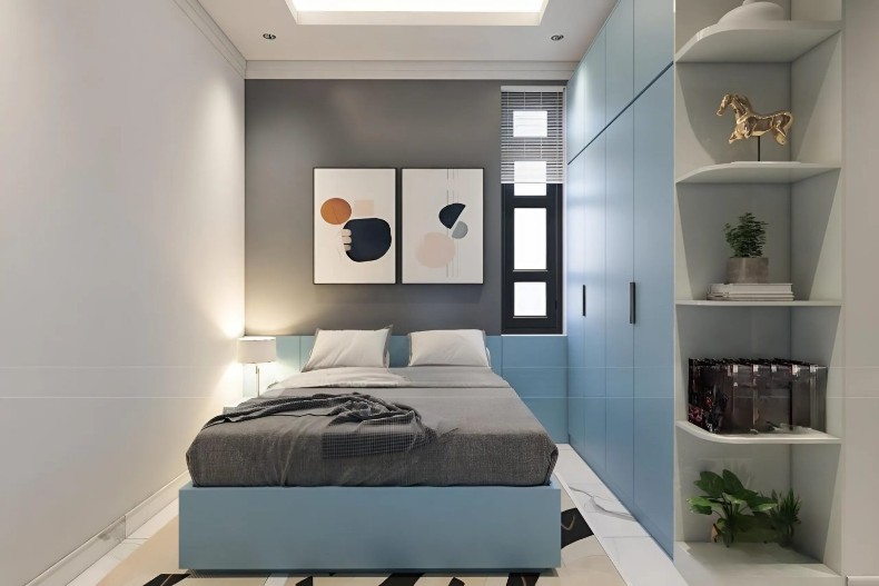 Giường Tủ Gỗ Công Nghiệp MDF Màu Xanh Độc Đáo - TD06 1 Giường Tủ Gỗ Công Nghiệp MDF Màu Xanh Độc Đáo - TD06