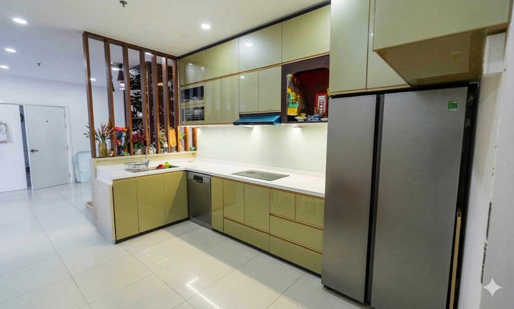 Tủ bếp inox cánh acrylic CK02