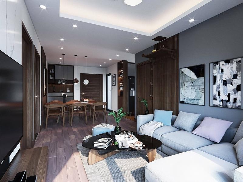 THIẾT KẾ NỘI THẤT PHÒNG KHÁCH HIỆN ĐẠI, ẤM CÚNG TẠI THANH XUÂN - HÀ NỘI 2 thiet ke noi that chung cu hien dai nha chi chi chung cu minato hoang huy hai phong02