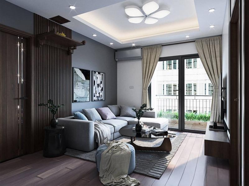 THIẾT KẾ NỘI THẤT PHÒNG KHÁCH HIỆN ĐẠI, ẤM CÚNG TẠI THANH XUÂN - HÀ NỘI 3 thiet ke noi that chung cu hien dai nha chi chi chung cu minato hoang huy hai phong03