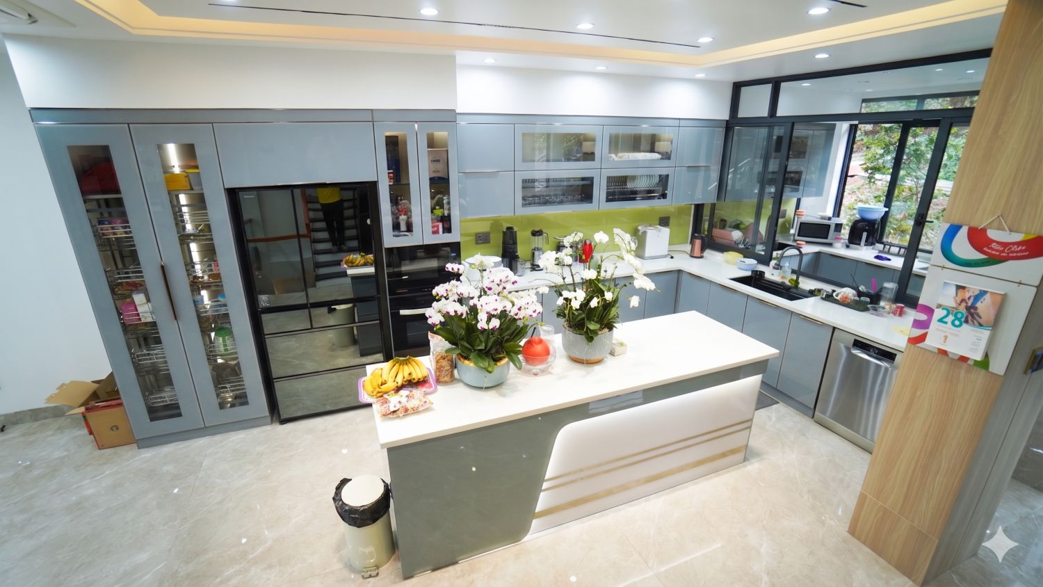 Tủ bếp Inox Cánh Kính CK01