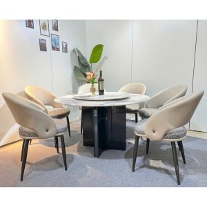 Bàn ghế ăn nhập khẩu C89 mặt đá tinh thể